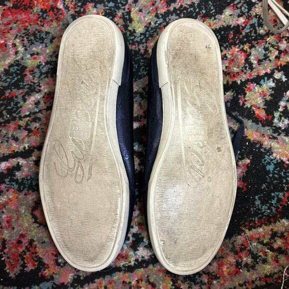 VGUC Gucci Navy Blue GG Imprime Sneakers Guccisima Canvas Leather UK 10 US 10.5 main image 11